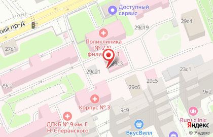 Детская городская клиническая больница №9 им. Г.Н. Сперанского в Москве на карте