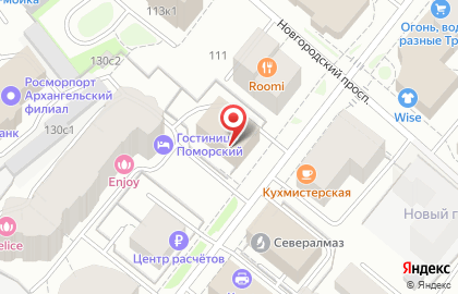Банк РОСТ на Поморской улице на карте