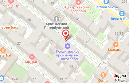 Кафе-кондитерская Татьяны Николаевой в Петроградском районе на карте