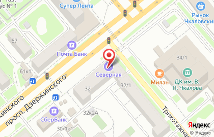 Гостиница Северная в Новосибирске на карте