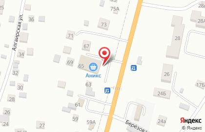 Продуктовый супермаркет Аникс на Подгорной улице на карте