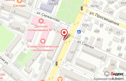 Киоск по продаже хлебобулочных изделий на улице Сержантова на карте