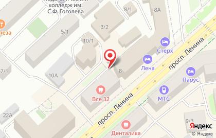 МТС, офис продаж и обслуживания на проспекте Ленина на карте