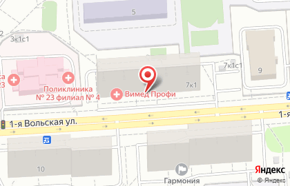 Парикмахерская 1 Класса на улице Вольская 1-я на карте