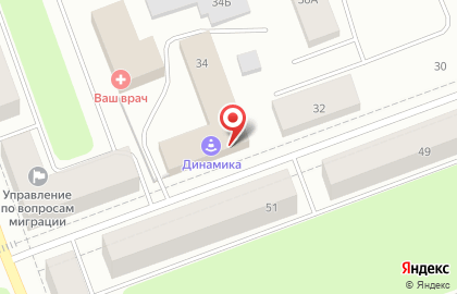 Автошкола Динамика на Комсомольской на карте