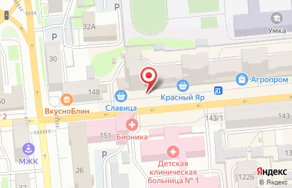 Пиллары, Железнодорожный район, Ориентир-М на улице Ленина на карте