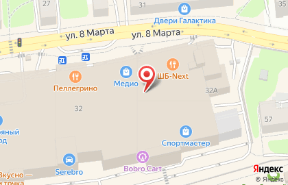 Банкомат Райффайзенбанк на улице 8 Марта на карте