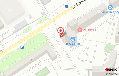 Мини-маркет Пятерочка на улице Малиновского на карте