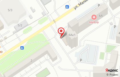 Мини-маркет Пятерочка на улице Малиновского на карте