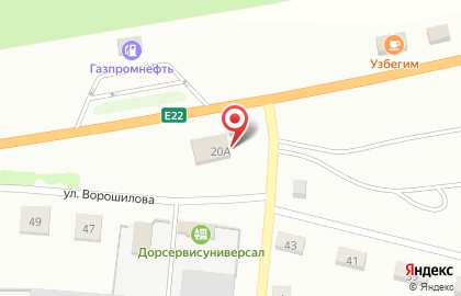 Старт на улице Ворошилова на карте