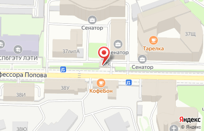 Ресторан здорового питания Greenbox на улице Профессора Попова на карте