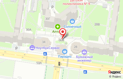 Киоск по продаже фруктов и овощей в Барнауле на карте