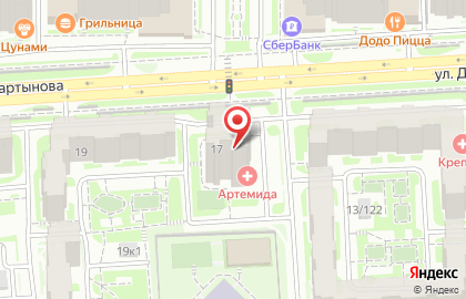 Автобокс на улице Дмитрия Мартынова на карте