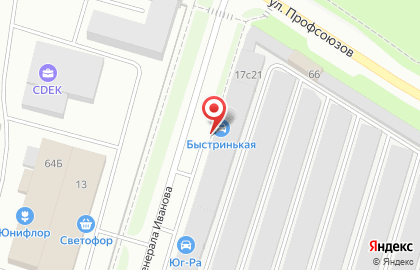 Автоцентр Express-Шина на Быстринской улице на карте
