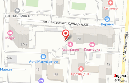 Гостинично-банный комплекс Аквитания на улице Мельникова на карте