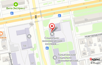 Тольяттинский социально-экономический колледж в Центральном районе на карте