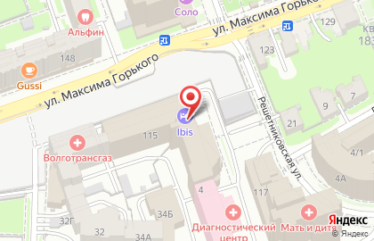 Ресторан Ibis Kitchen на улице Максима Горького на карте