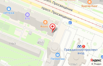 Участковый пункт полиции 15 отдел полиции Управления МВД Калининского района на Гражданском проспекте на карте