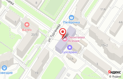 Аверс на улице Тургенева на карте