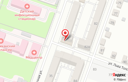 Магазин фруктов и овощей на Больничной улице на карте