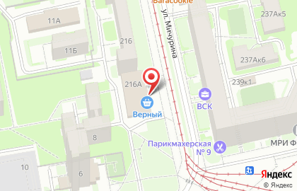 Супермаркет Верный на улице Мичурина на карте