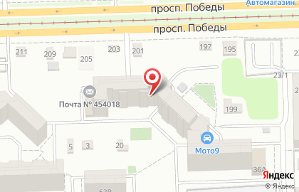 Почтовое отделение №18 в Калининском районе на карте