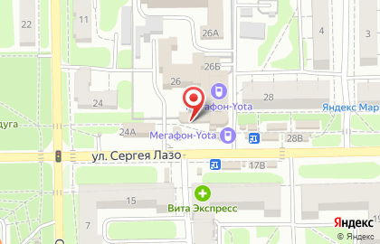 Салон связи Евросеть на улице Сергея Лазо на карте
