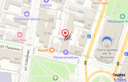 Банк ПСБ на улице Пушкина на карте