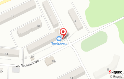 Дискаунтер Пятёрочка на улице Лермонтова на карте
