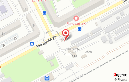 Шиномонтажная мастерская на Звёздной улице на карте