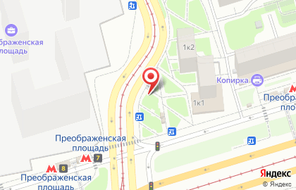 Киоск по продаже цветов на Преображенской площади на карте
