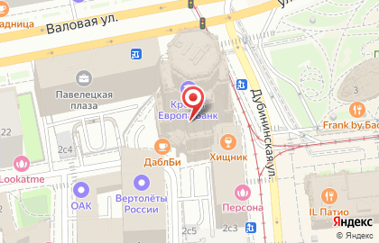 Хищник Бургерс на Павелецкой площади на карте