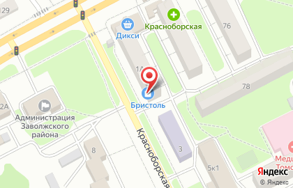 Магазин у дома Бристоль на Красноборской улице на карте