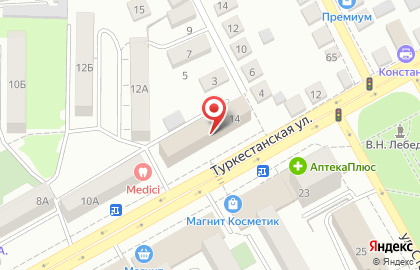 Страховая компания Согаз-Мед на Туркестанской улице на карте
