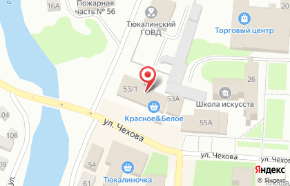 Супермаркет Пятёрочка на улице Чехова на карте