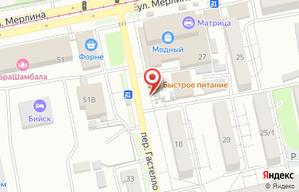 Продуктовый киоск Хлебная лавка на улице Петра Мерлина на карте