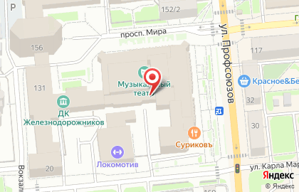 Кафе Подворье в Железнодорожном районе на карте