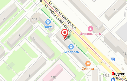 Система аптек Эдельвейс на Октябрьском проспекте на карте