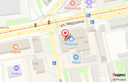 Магазин одежды Дикий Запад на улице Петра Мерлина на карте