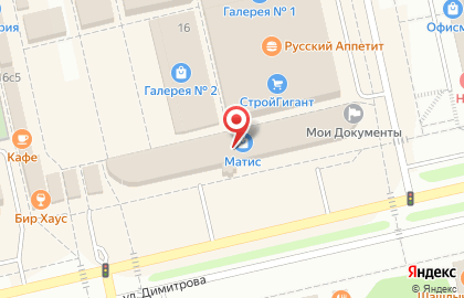 Магазин напольных покрытий Квадратный метр, магазин напольных покрытий на улице Димитрова на карте