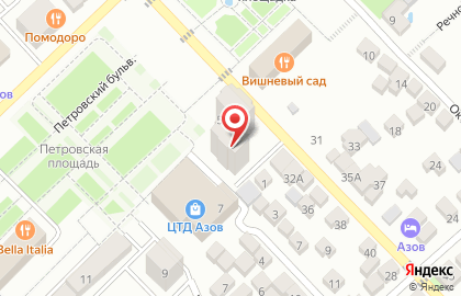 Ростовский филиал Банкомат, Национальный Банк ТРАСТ на Петровской площади в Азове на карте