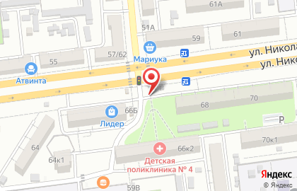 Киоск по продаже фруктов и овощей на улице Николая Островского на карте