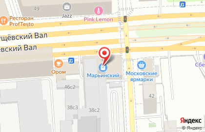 Перекресток на улице Сущёвский Вал на карте