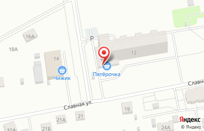 Супермаркет Пятерочка на Славной улице на карте