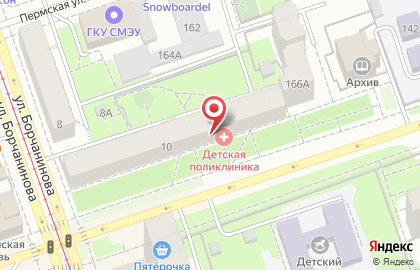 Поликлиника Городская детская клиническая больница №3 на Екатерининской улице на карте
