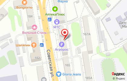 Сеть центров продаж и обслуживания МегаФон на Советской улице, 167 на карте