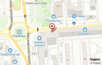 Киоск по продаже цветов на Московском проспекте на карте