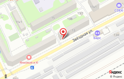 Продовольственный магазин в Советском районе на карте