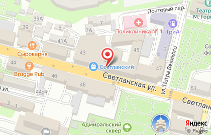 Кафе модных напитков Tea Funny на Светланской улице на карте