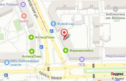 Книжный магазин Центр-книга в Советском округе на карте